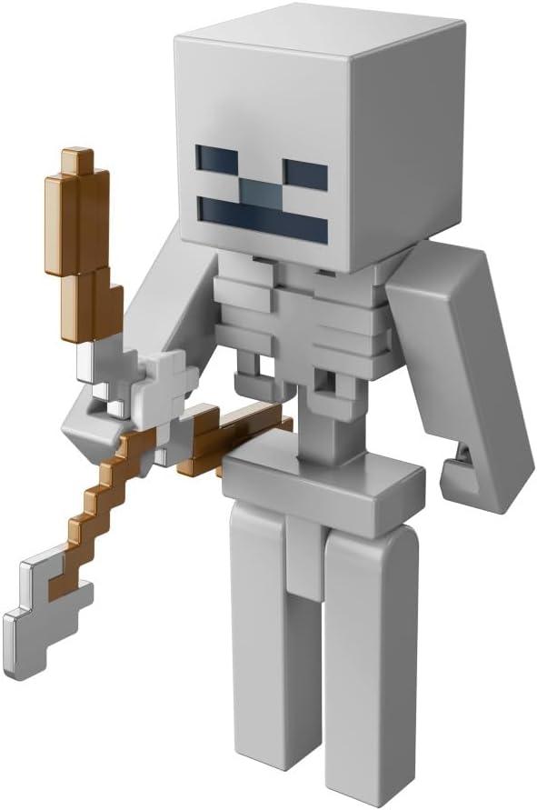 Minecraft 3.25-Inch Scale Collectible Skeleton Action Figure with Iconic Accessories