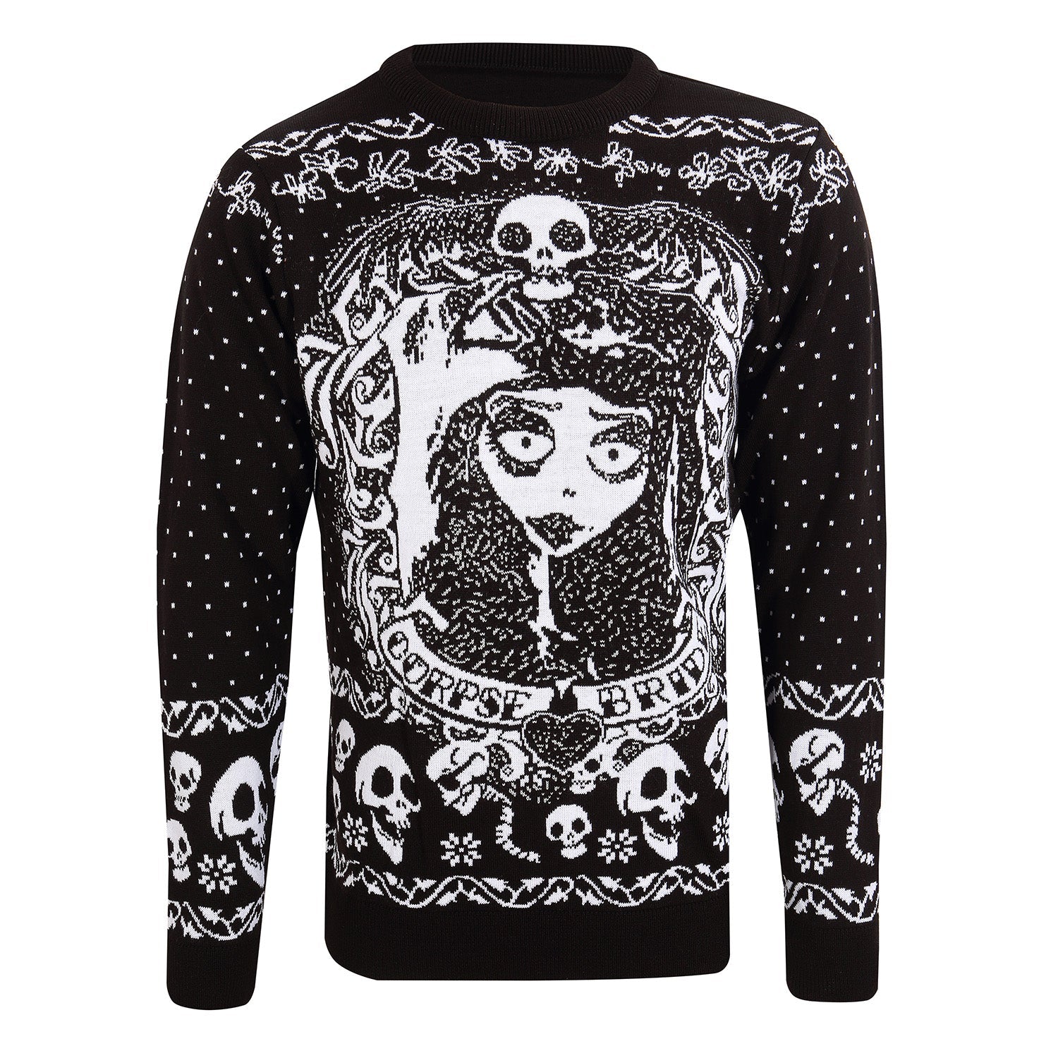Officially Licensed Corpse Bride Skull Design Knitted Unisex Jumper