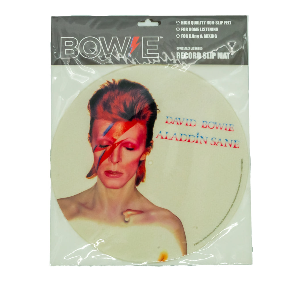 High - Quality Vinyl Record Slipmat Featuring David Bowie Image from Aladdin Sane