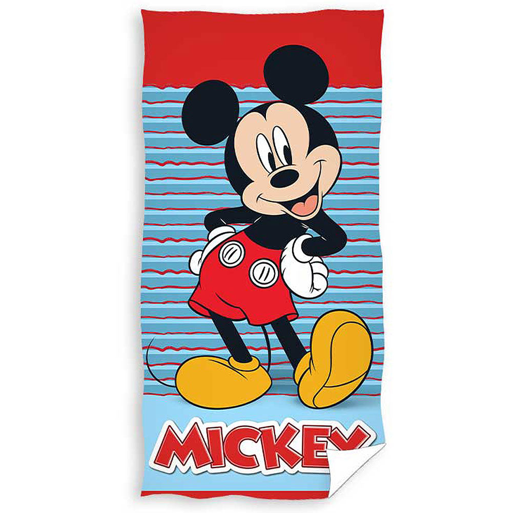 Large and Soft 100% Cotton Mickey Mouse Red and Blue Beach Towel