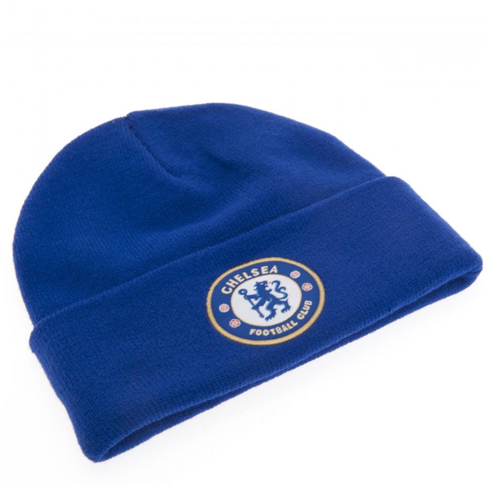Chelsea FC Full - Color Embroidered Royal Blue Beanie with Turn - Up Cuff