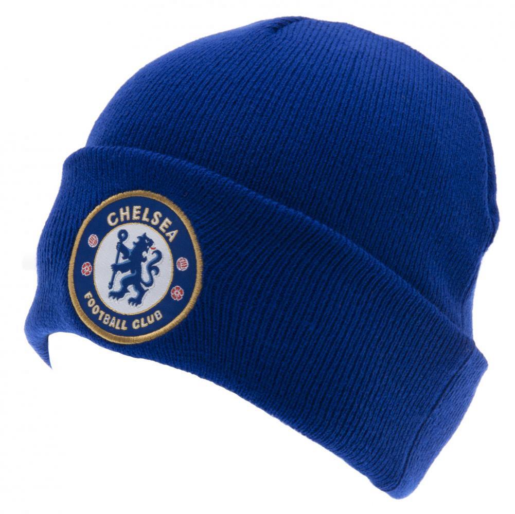 Chelsea FC Full - Color Embroidered Royal Blue Beanie with Turn - Up Cuff