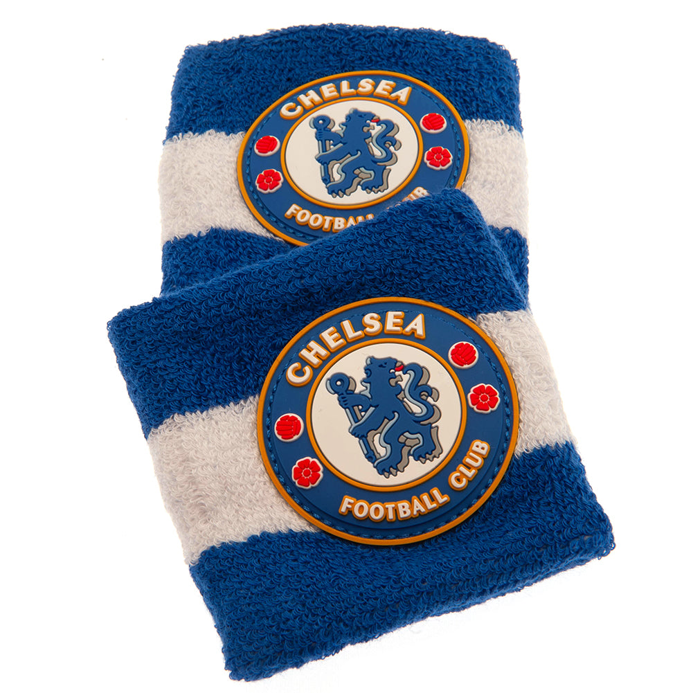 Soft Cotton Chelsea FC Blue and White Elastic Wristbands Pack of 2