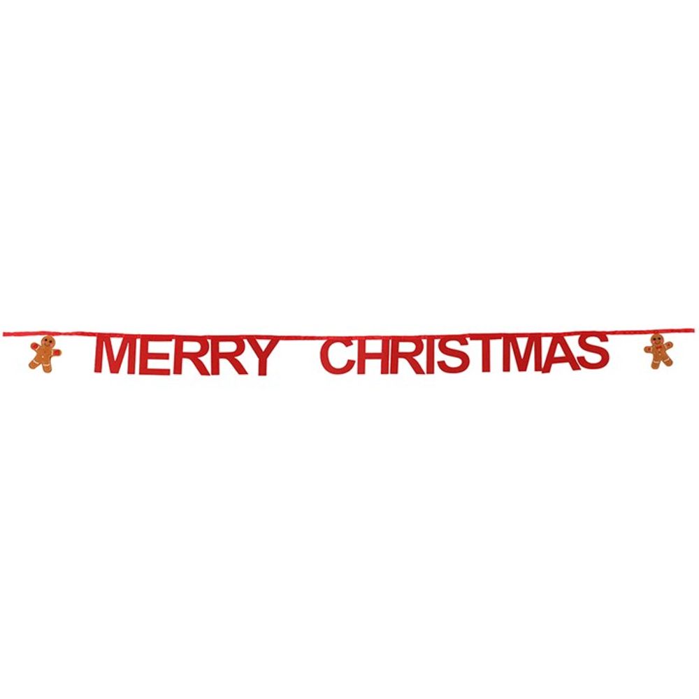 Festive Merry Christmas Gingerbread-themed Bunting for Holiday Decorations