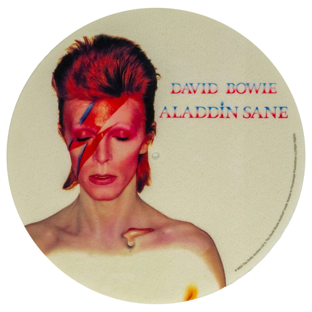 High - Quality Vinyl Record Slipmat Featuring David Bowie Image from Aladdin Sane