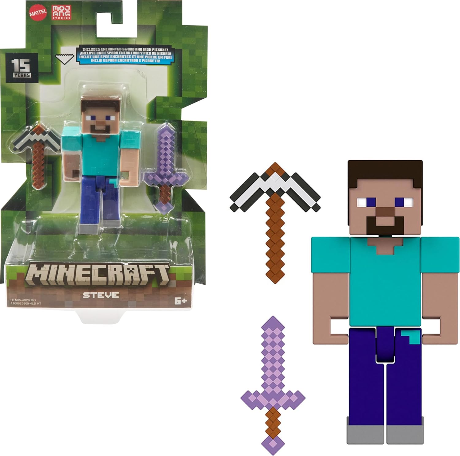 3.25-Inch Scale Minecraft Steve Collectible Action Figure with Iconic Accessories