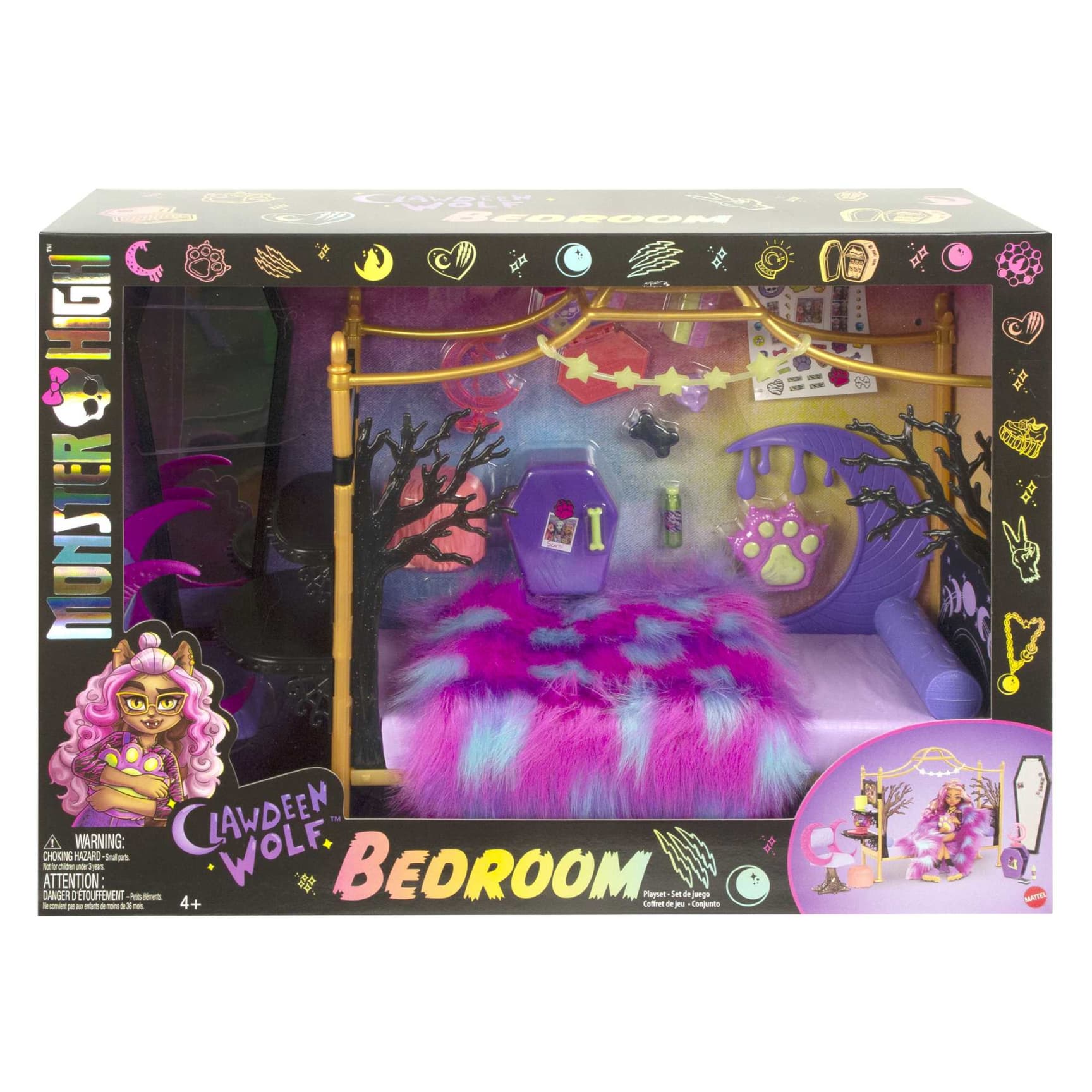 Monster High Clawdeen Wolf's Spooky and Fun Bedroom Playset