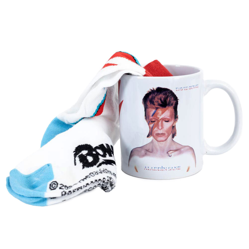 Stylish David Bowie Aladdin Sane Design Mug and Sock Gift Set