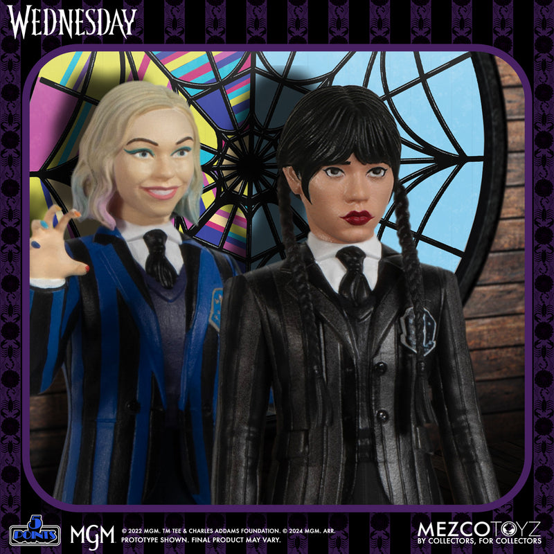 Mezco Retro 5 Points Wednesday Addams & Enid Sinclair Boxed Set