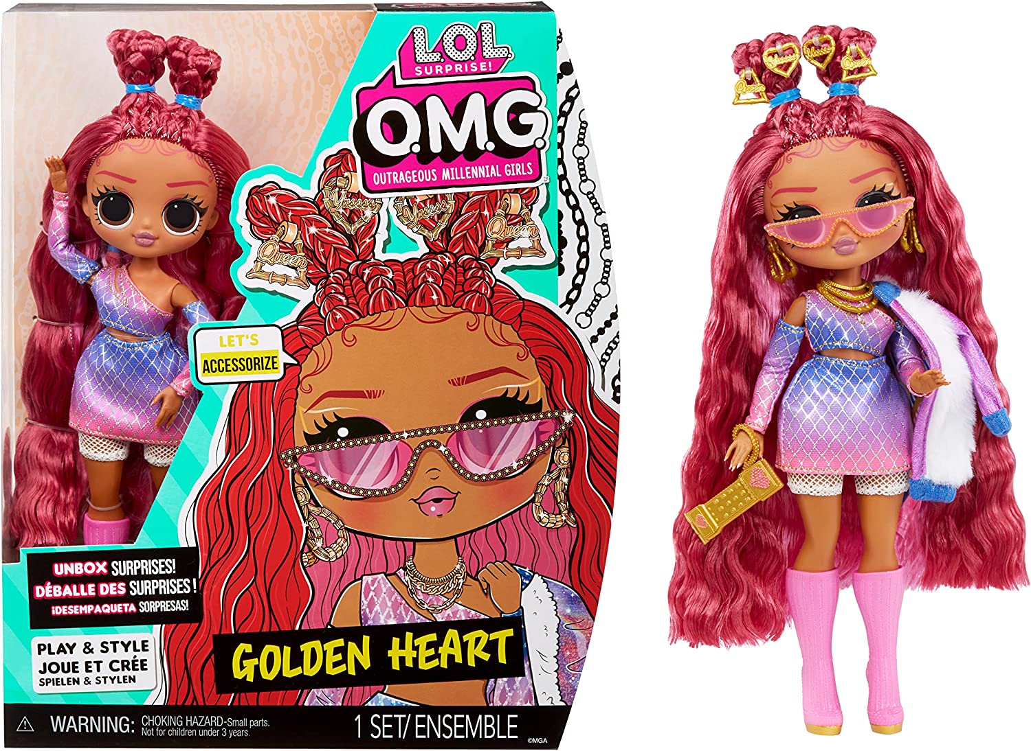 L.O.L Surprise OMG 12-Inch Golden Heart Fashion Doll with Accessories