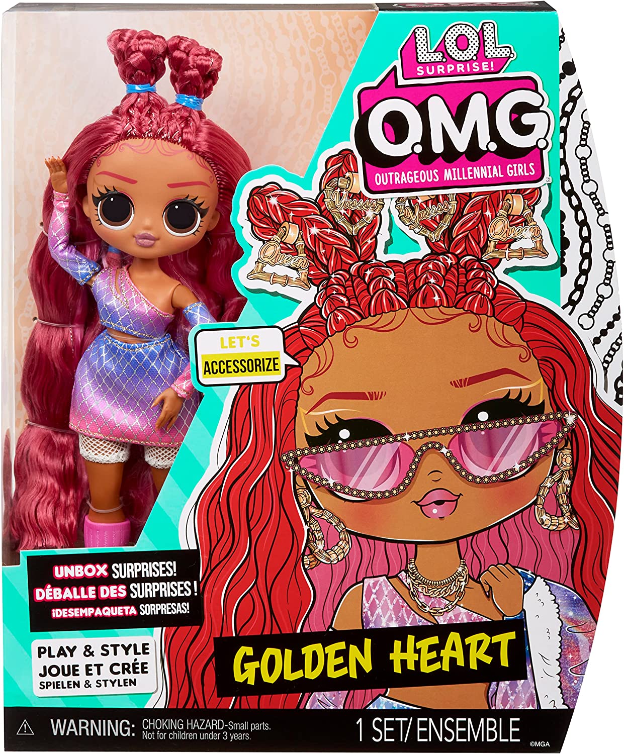 L.O.L Surprise OMG 12-Inch Golden Heart Fashion Doll with Accessories