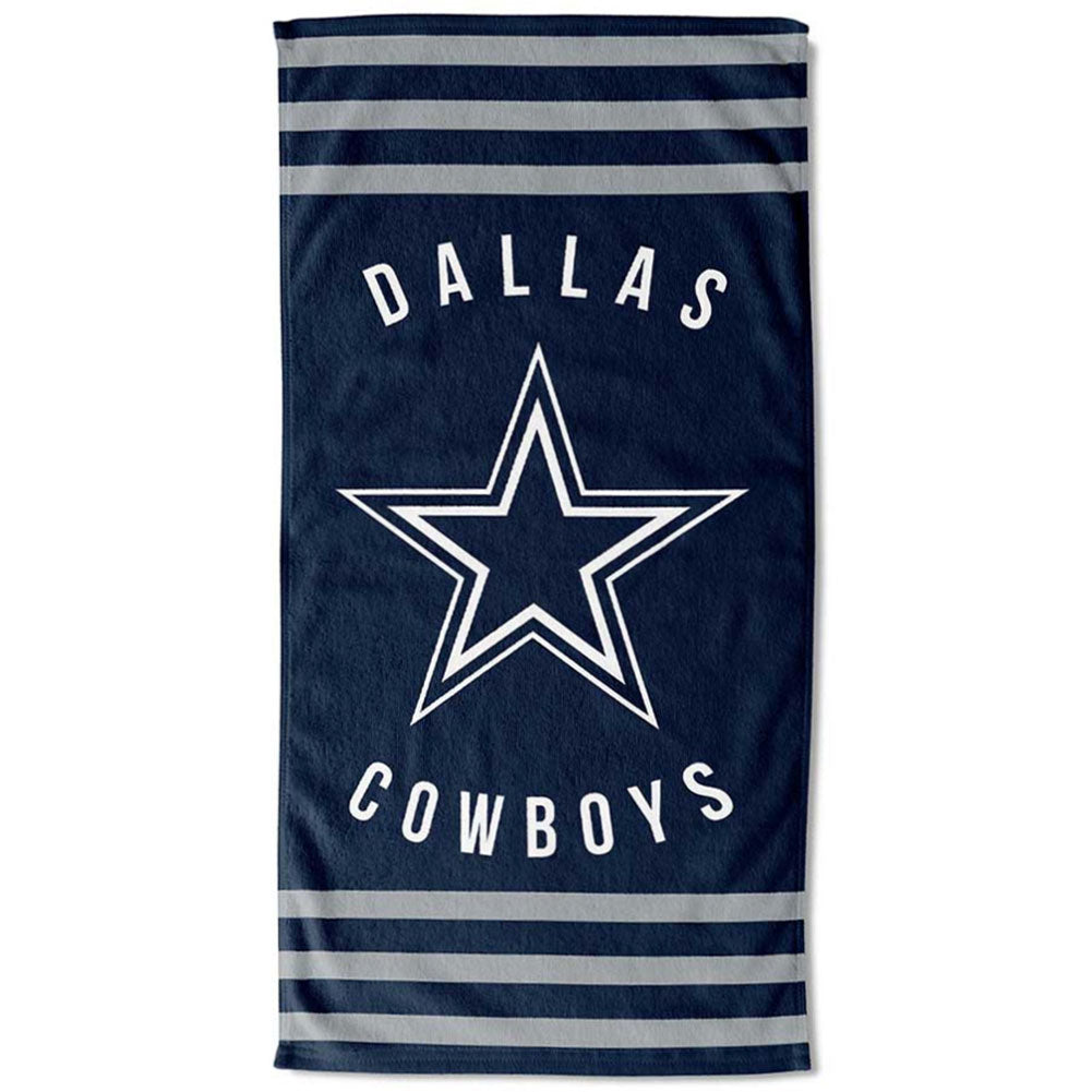 High - Quality Dallas Cowboys Striped Velour Beach Towel for Relaxing by the Shore