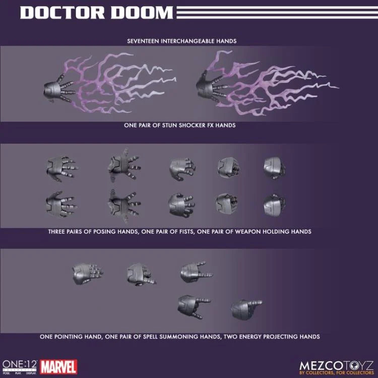 Mezco Marvel One:12 Collective Highly Detailed and Articulated Doctor Doom Action Figure Toy