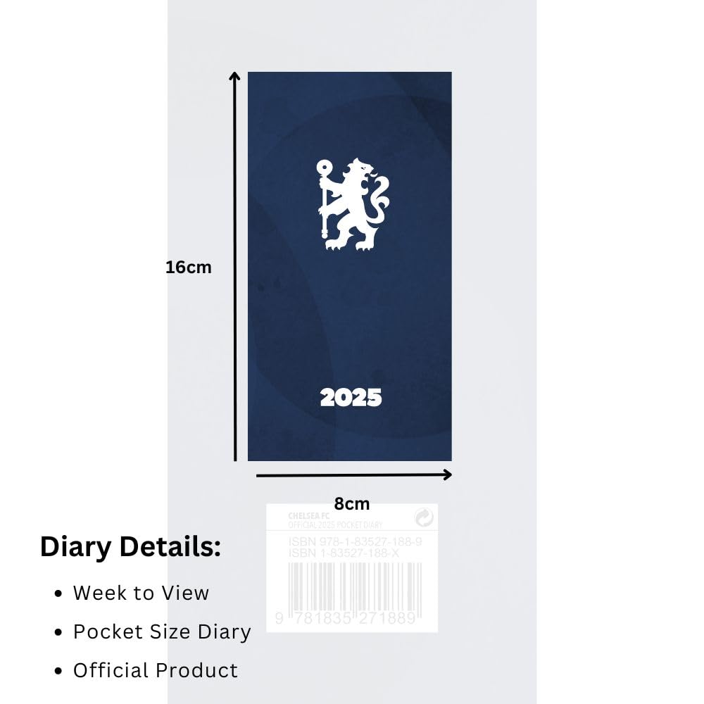 2025 Chelsea Football Club Slim Diary with a Handy Bookmark