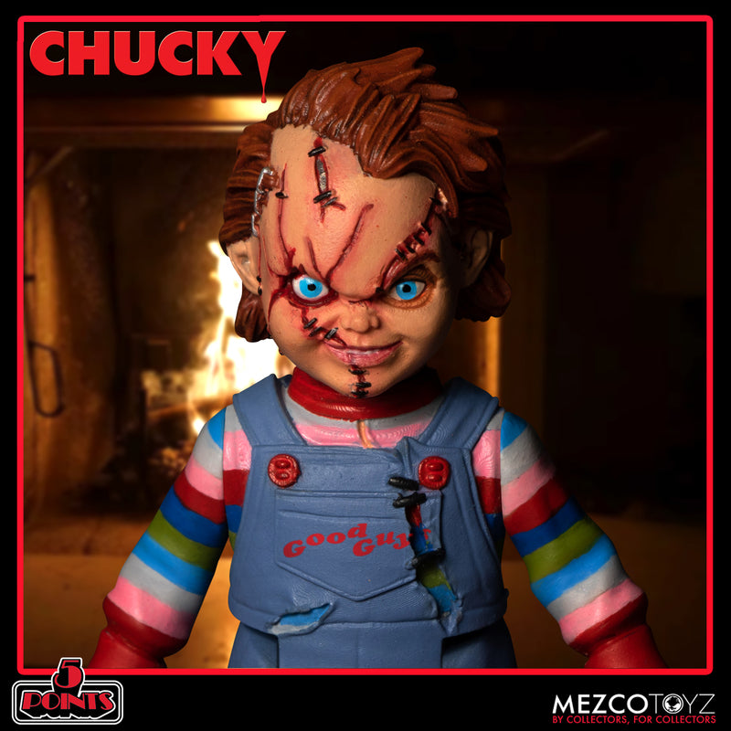 Mezco 5 Points Deluxe Chucky Action Figure Set for Collectors