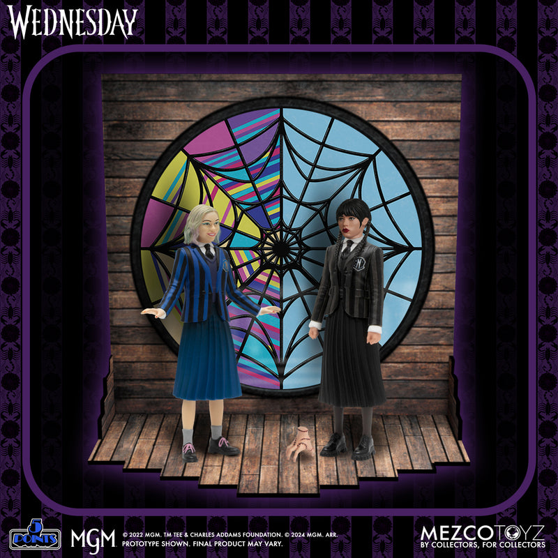 Mezco Retro 5 Points Wednesday Addams & Enid Sinclair Boxed Set