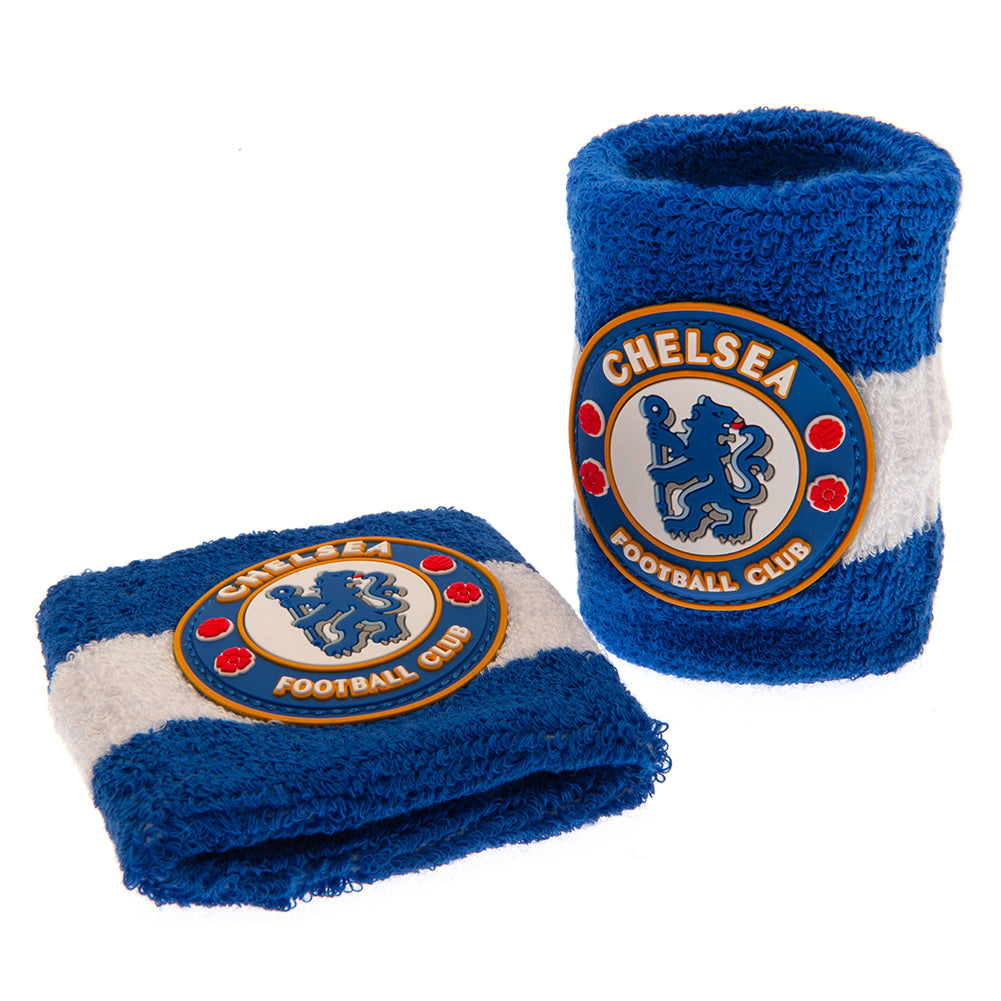 Soft Cotton Chelsea FC Blue and White Elastic Wristbands Pack of 2