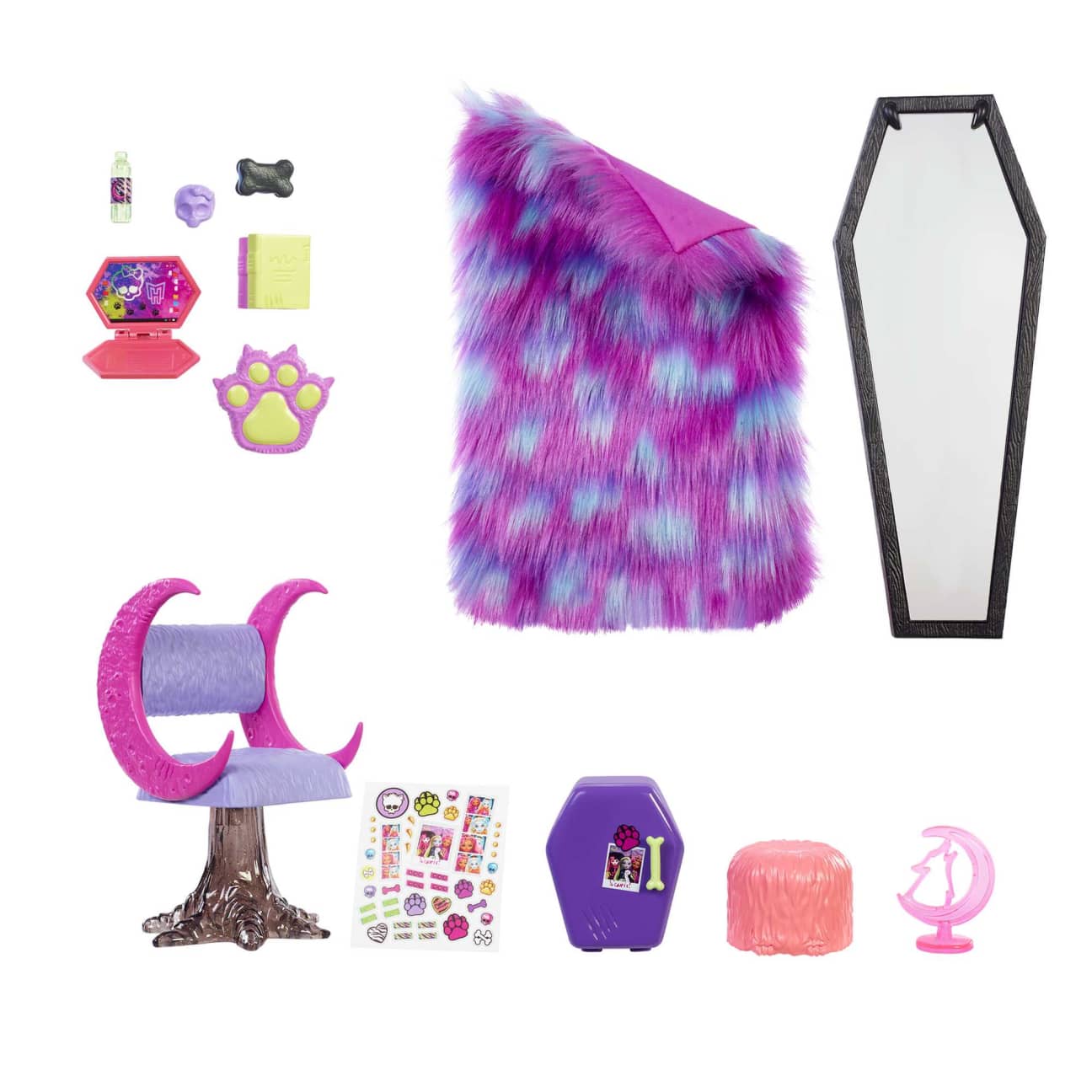 Monster High Clawdeen Wolf's Spooky and Fun Bedroom Playset
