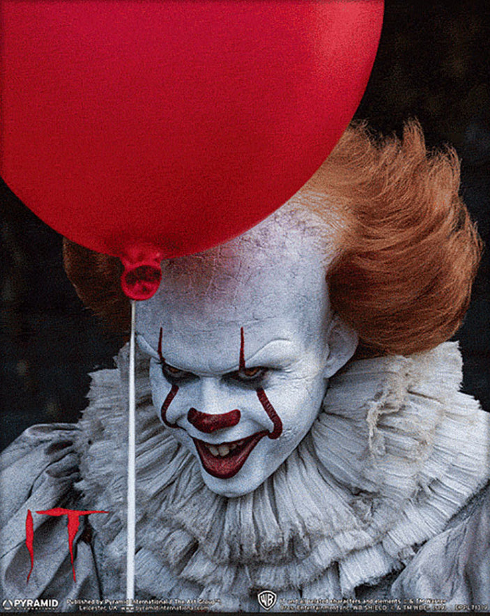 Stunning IT-themed 3D Lenticular Print of Evil Pennywise with Red Balloon