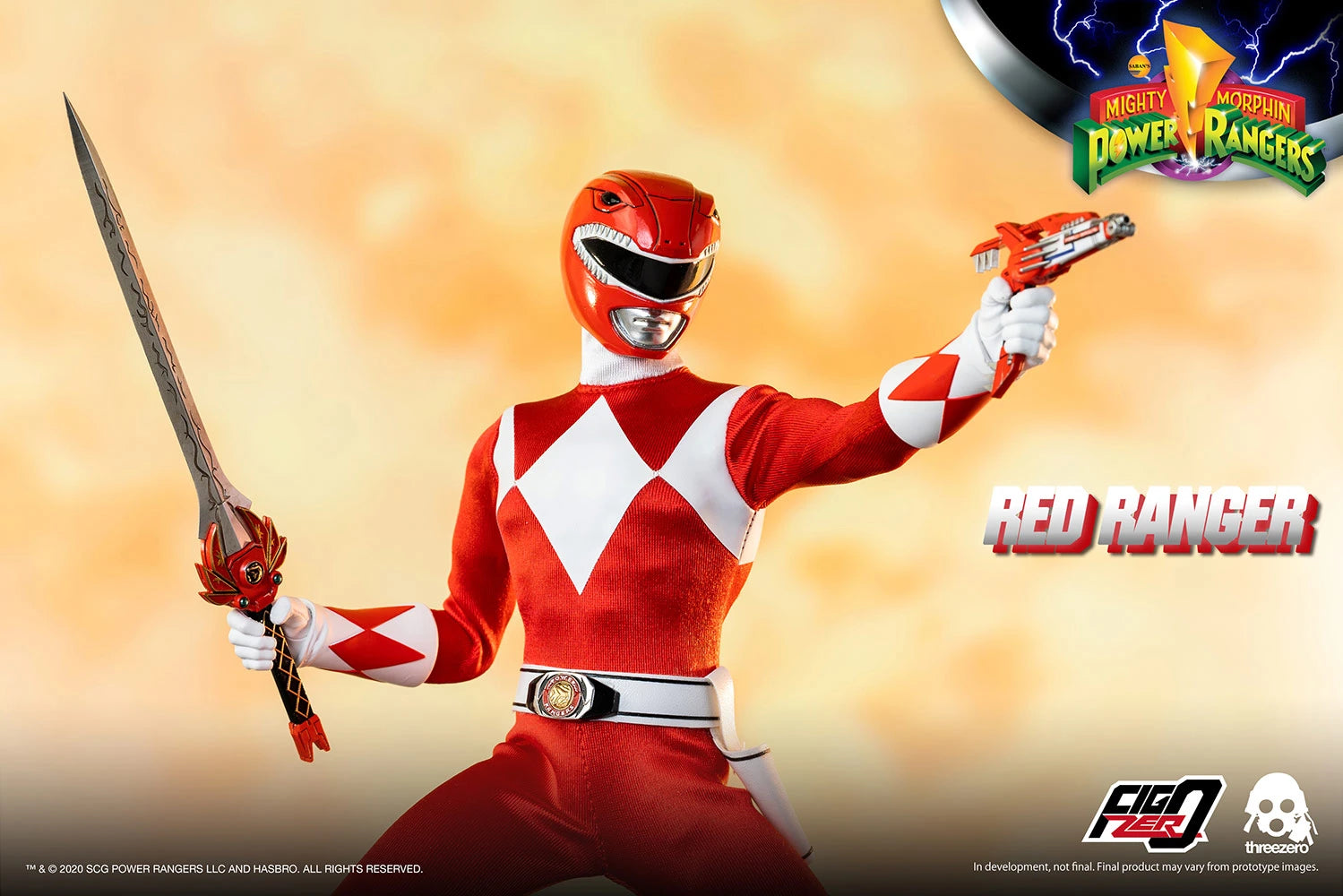 1/6 Scale Collectible Mighty Morphin Power Rangers FigZero Red Ranger Action Figure