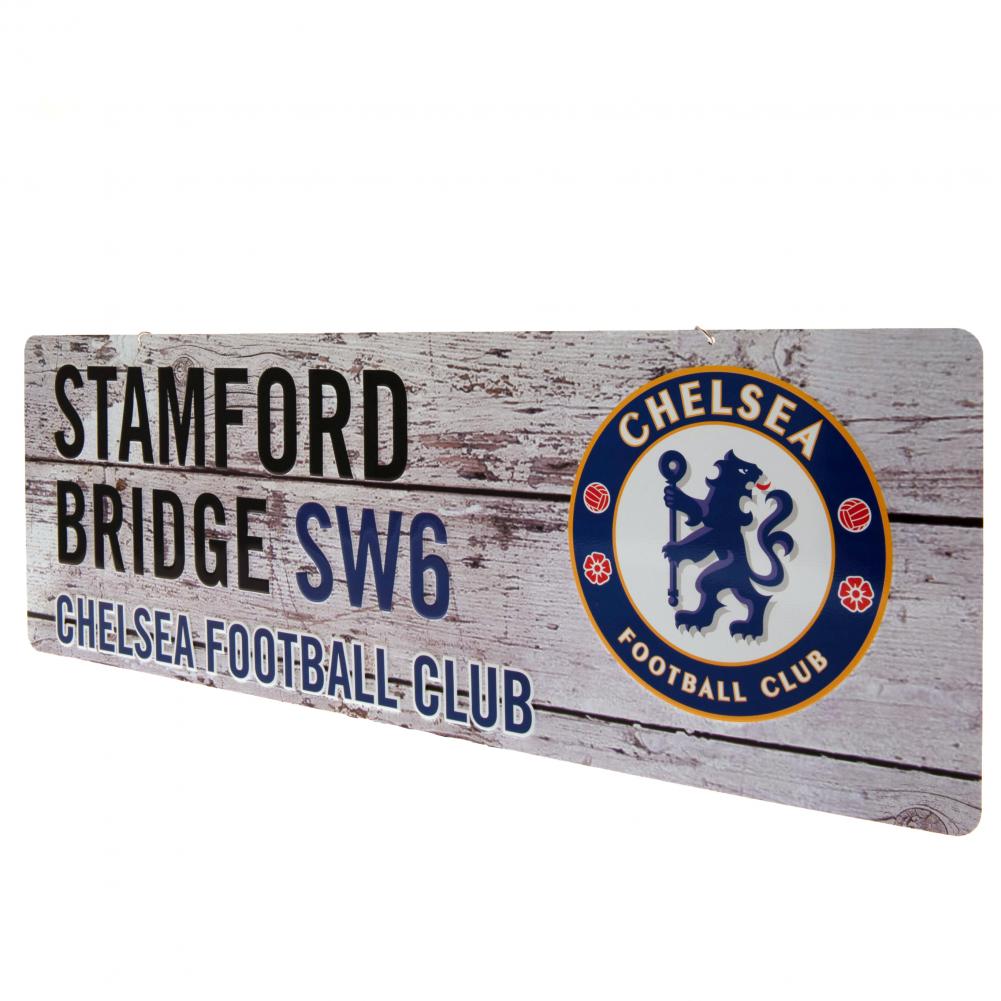 Chelsea FC Stamped Metal Rustic Hanging Garden Sign with Club Crest
