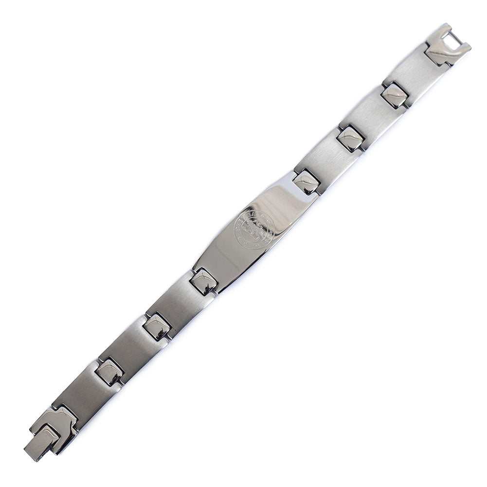 Brushed Stainless Steel Oval Plate Chelsea FC Logo Bracelet
