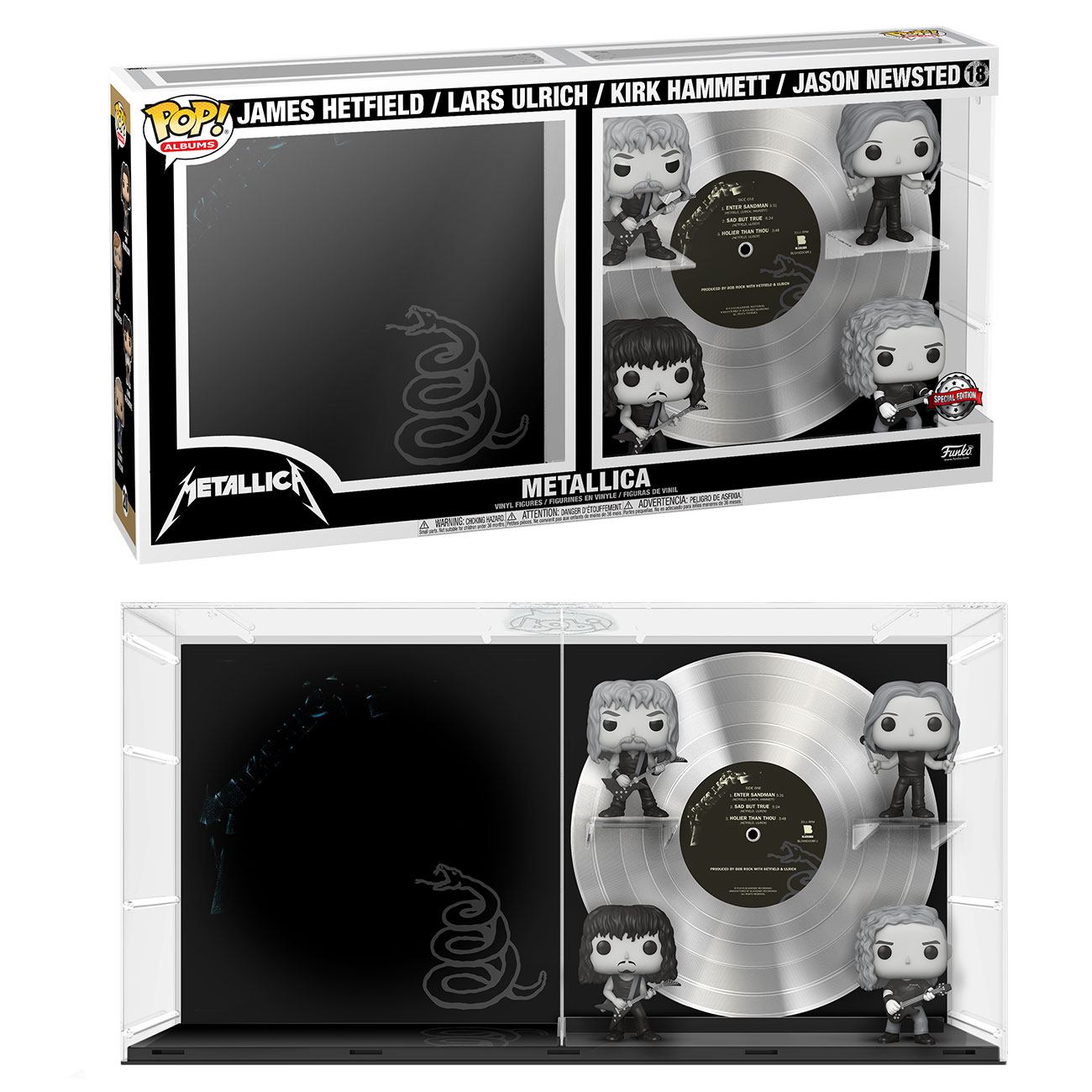Deluxe Metallica Self - titled Album Funko POP! Vinyl Collectible with Black and White Band Members Figurines