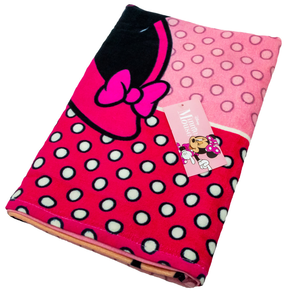 Large and Soft 100% Cotton Pink Minnie Mouse Velour Beach Towel