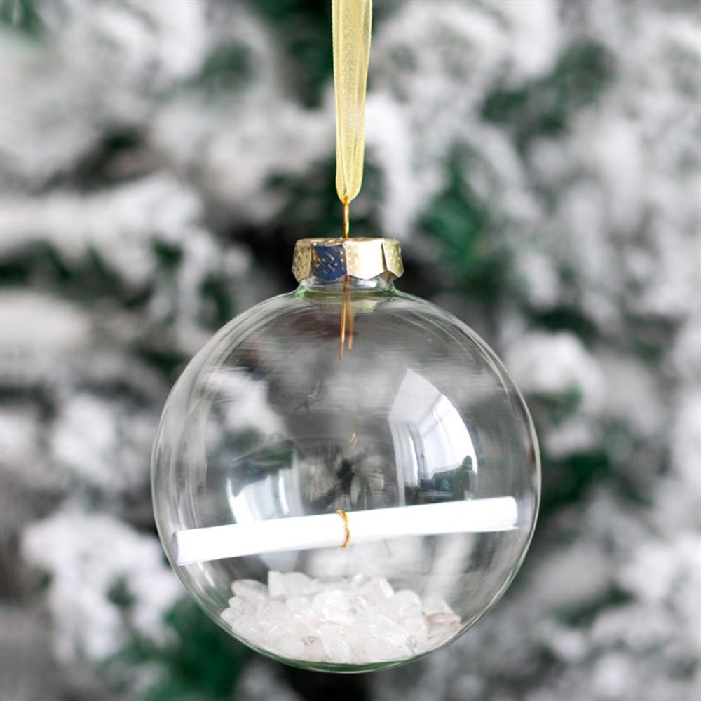 Clear Quartz Energy Manifestation Christmas Ornament Bauble DIY Kit