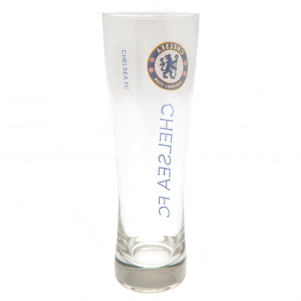 Tall Chelsea FC Pilsner Style Beer Glass with Club Crest