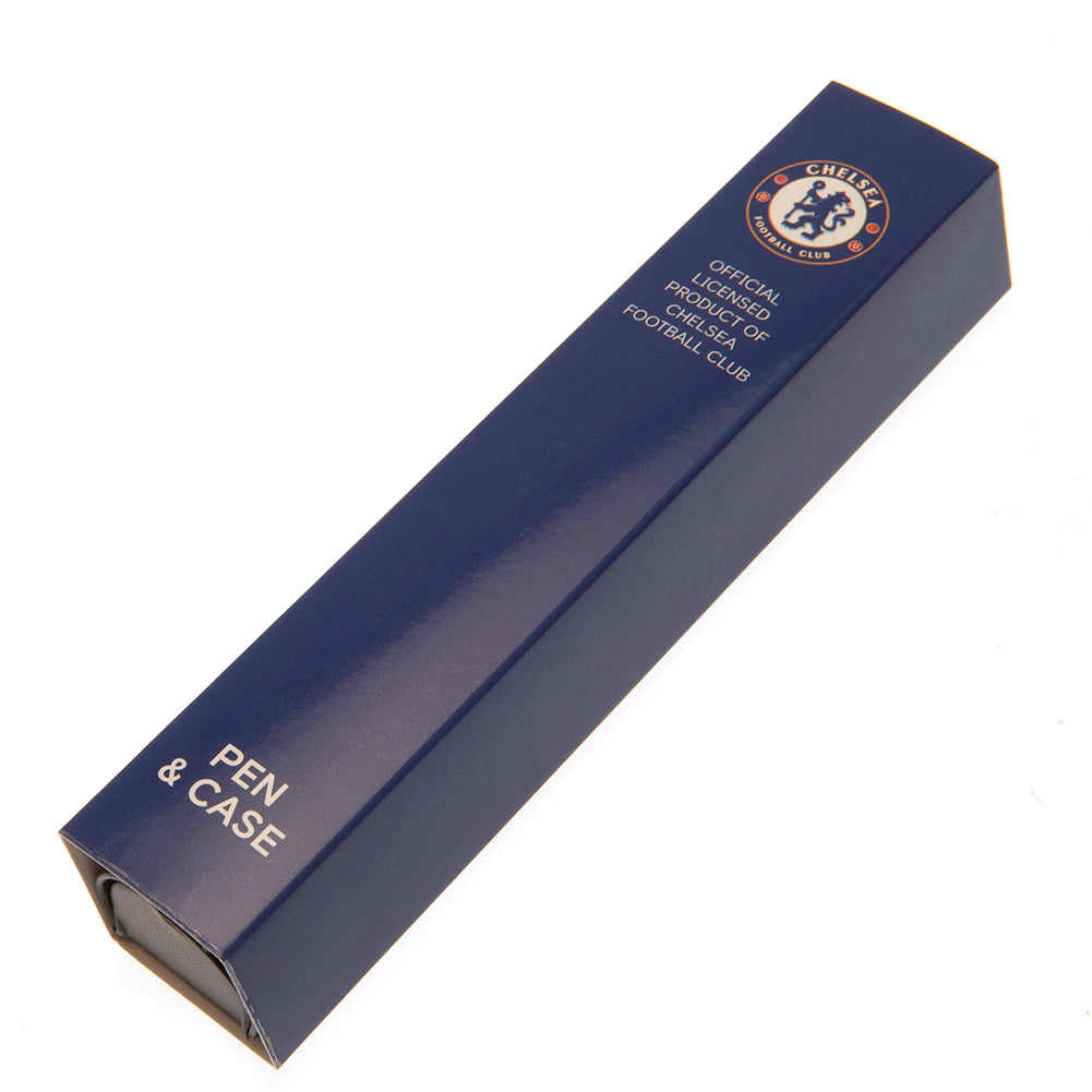 Matte Black Executive Chelsea FC Ballpoint Pen with Gold Detail in Pen Roll Case
