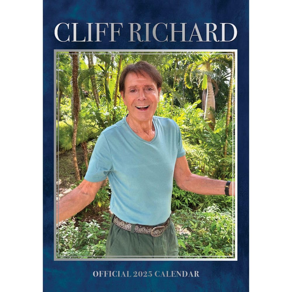 2025 A3 Wall Calendar Showcasing Images of the Iconic Pop Star Cliff Richard