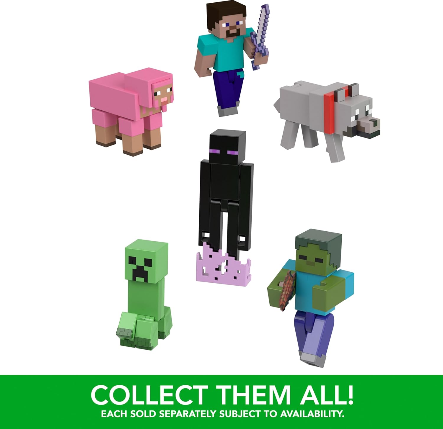3.25-Inch Scale Minecraft Steve Collectible Action Figure with Iconic Accessories