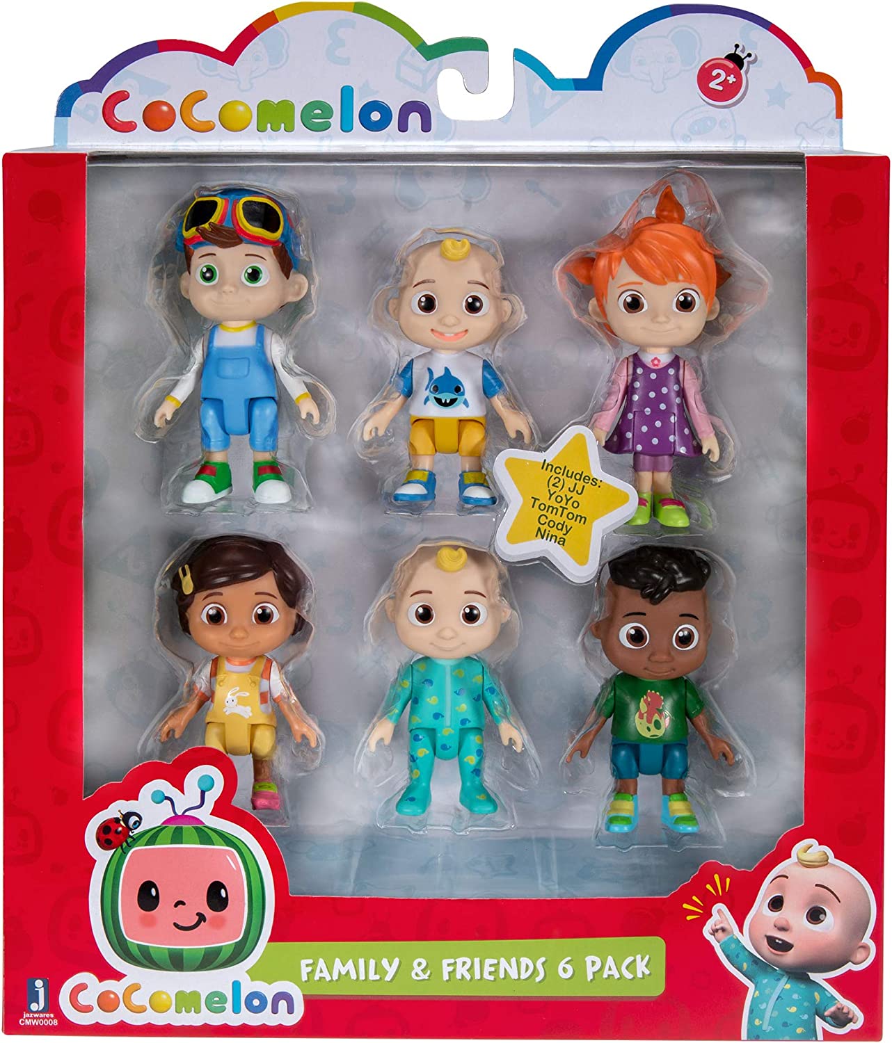 CoComelon Family and Friends Assorted 6 - Piece Action Figure Pack
