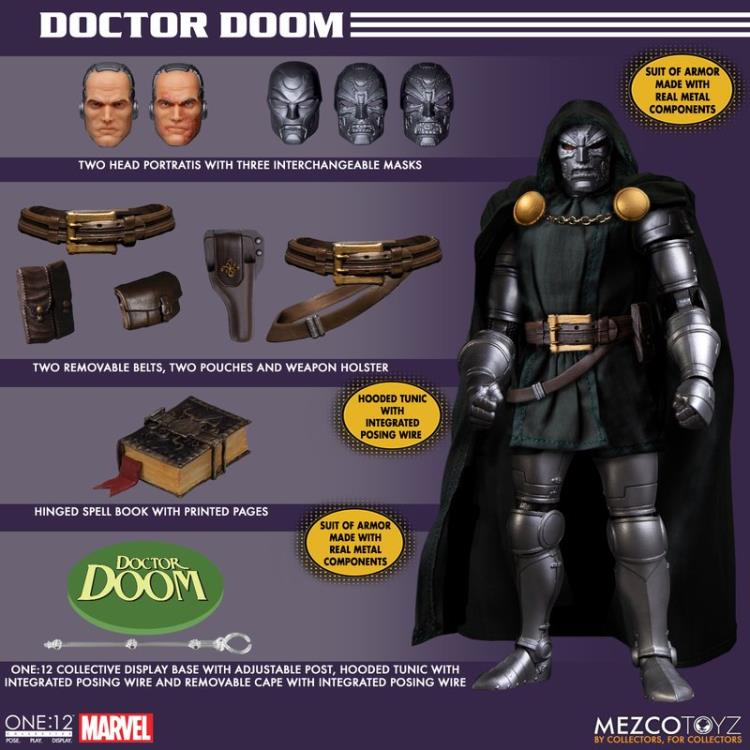 Mezco Marvel One:12 Collective Highly Detailed and Articulated Doctor Doom Action Figure Toy