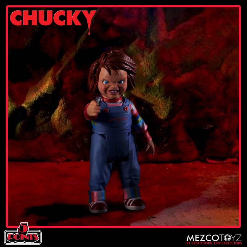 Mezco 5 Points Deluxe Chucky Action Figure Set for Collectors