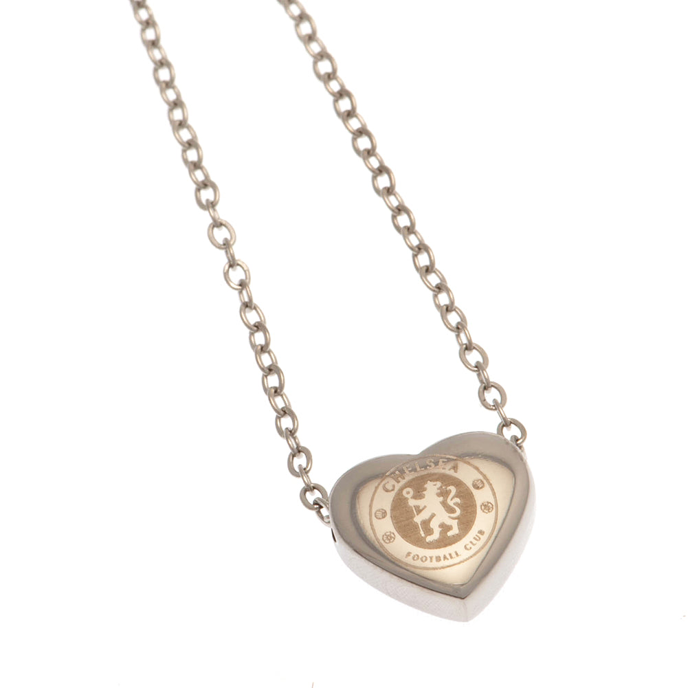 Chelsea Football Club Stainless Steel Heart-shaped Pendant Necklace