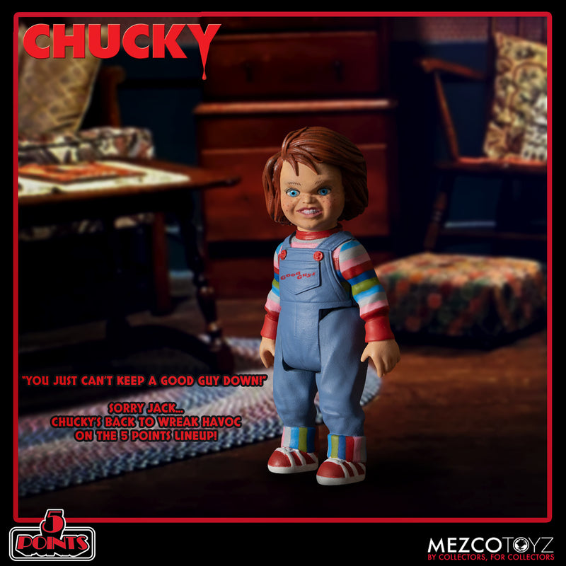 Mezco 5 Points Deluxe Chucky Action Figure Set for Collectors