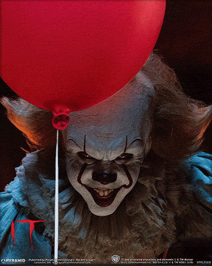 Stunning IT-themed 3D Lenticular Print of Evil Pennywise with Red Balloon