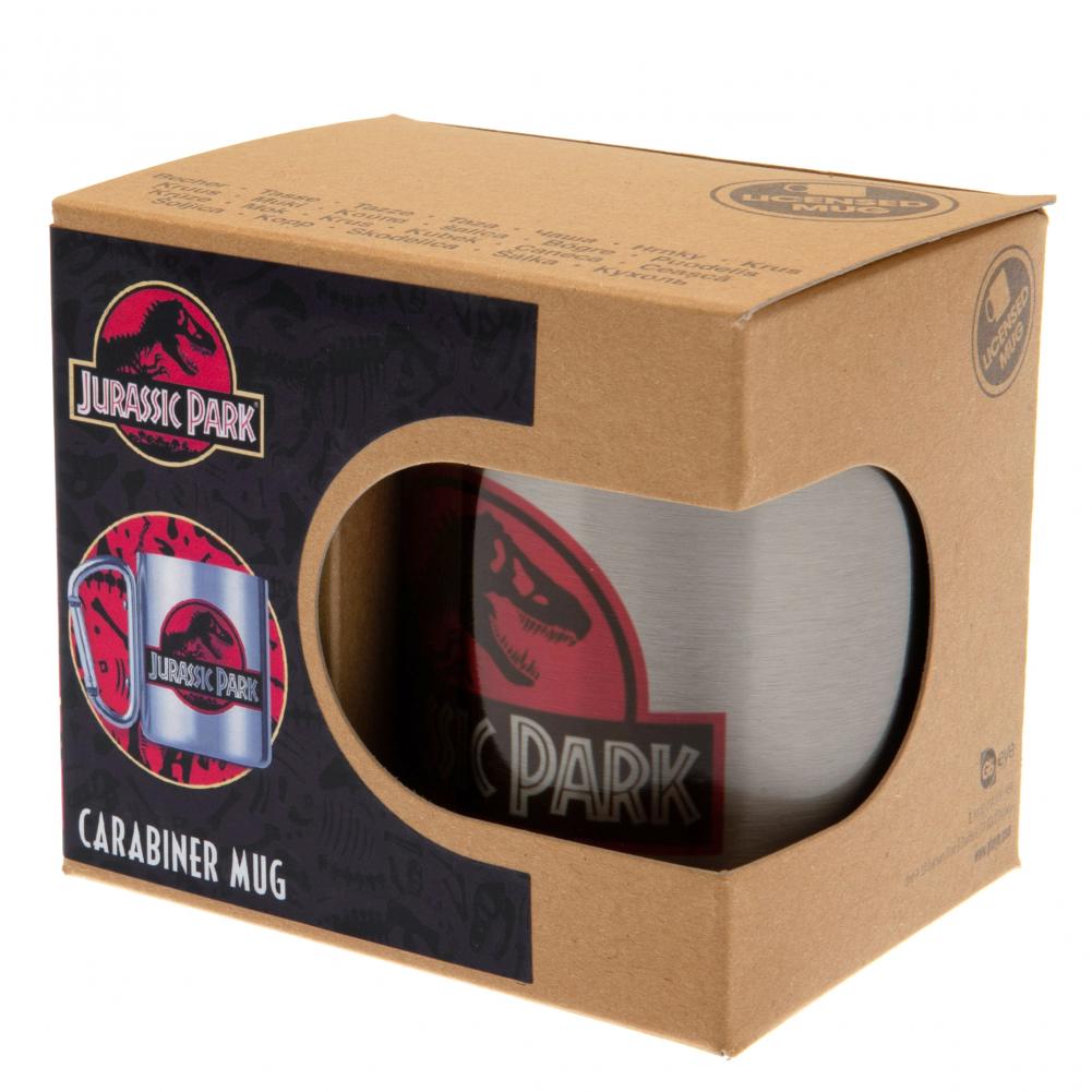 Lightweight Jurassic Park Logo Stainless Steel Carabiner Mug for Outdoor Use