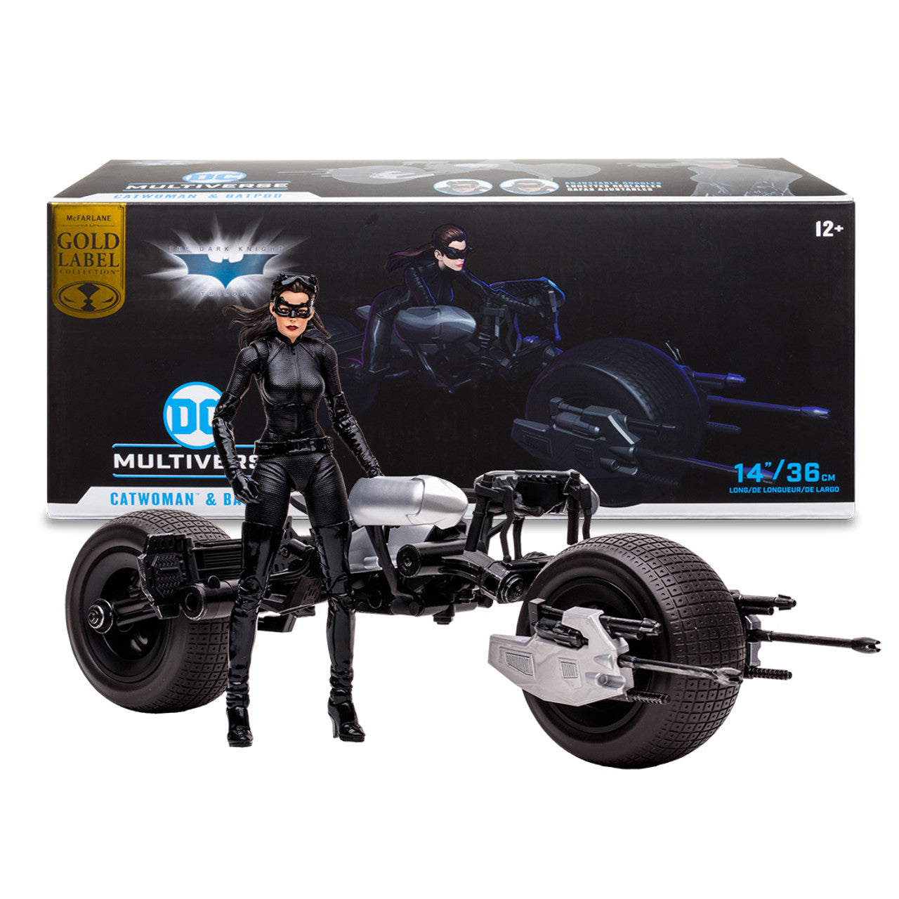 McFarlane Toys DC Multiverse 7-Inch Scale Gold Label Action Figure and Vehicle Set Featuring The Dark Knight Rises Catwoman and Batpod