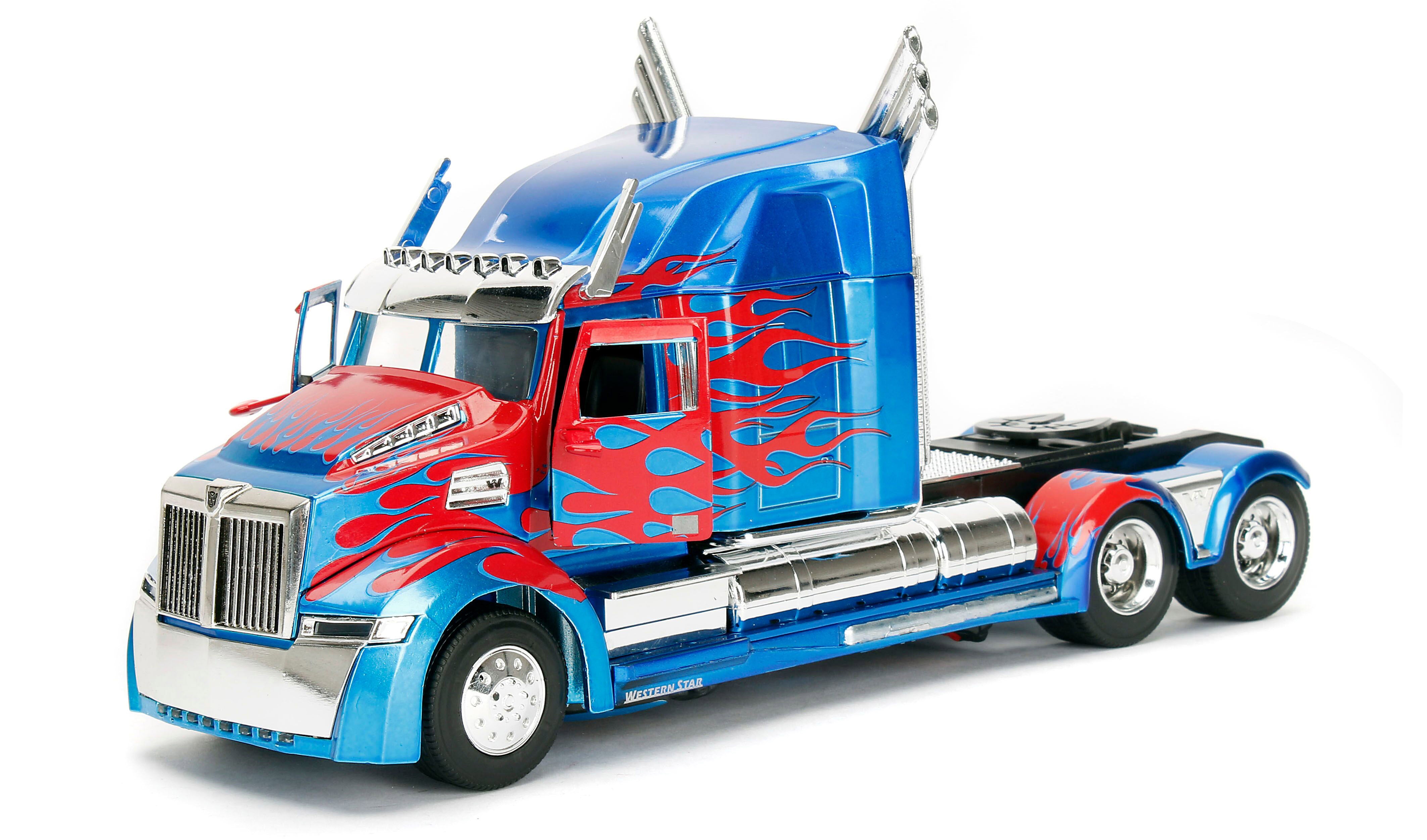 Jada Toys 1:24 Scale Die - Cast Collectible Replica of Transformers Western Star 5700 Optimus Prime Figure
