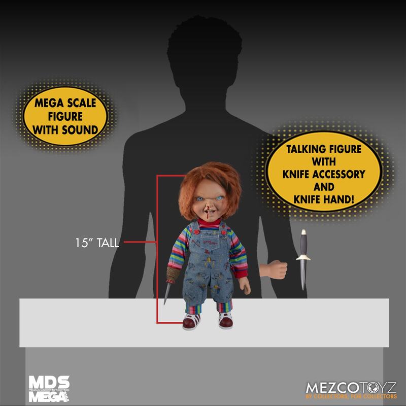 15-Inch Scale MDS Mega Scale Talking and Menacing Chucky Figure with Sound and Interchangeable Accessories