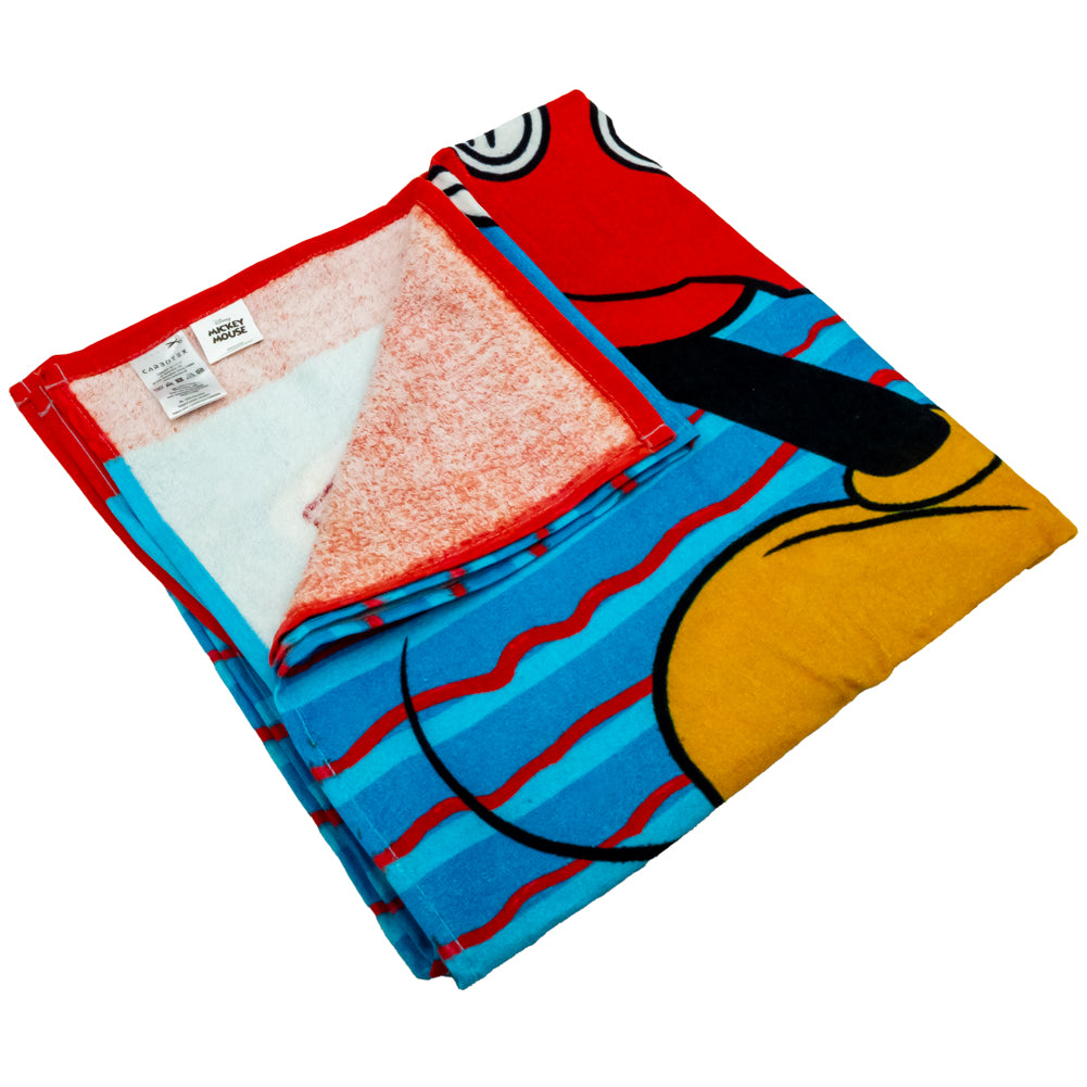 Large and Soft 100% Cotton Mickey Mouse Red and Blue Beach Towel