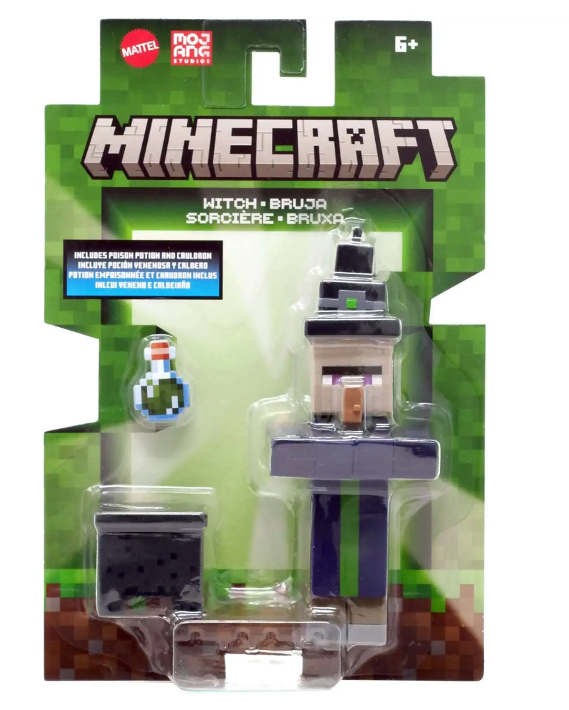 3.25 - inch Scale Authentic Minecraft Witch Collectible Action Figure with Iconic Accessories