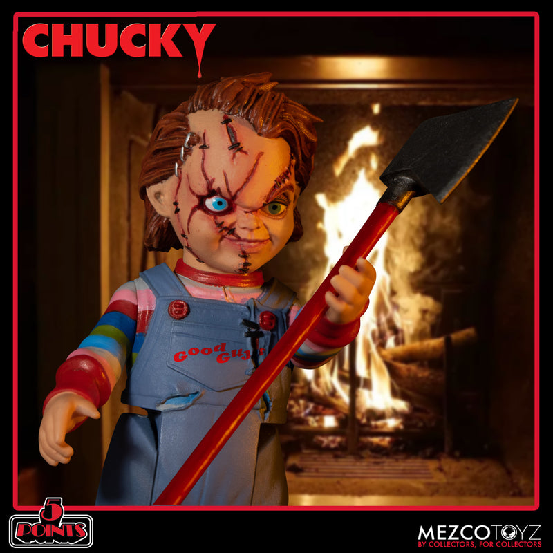 Mezco 5 Points Deluxe Chucky Action Figure Set for Collectors