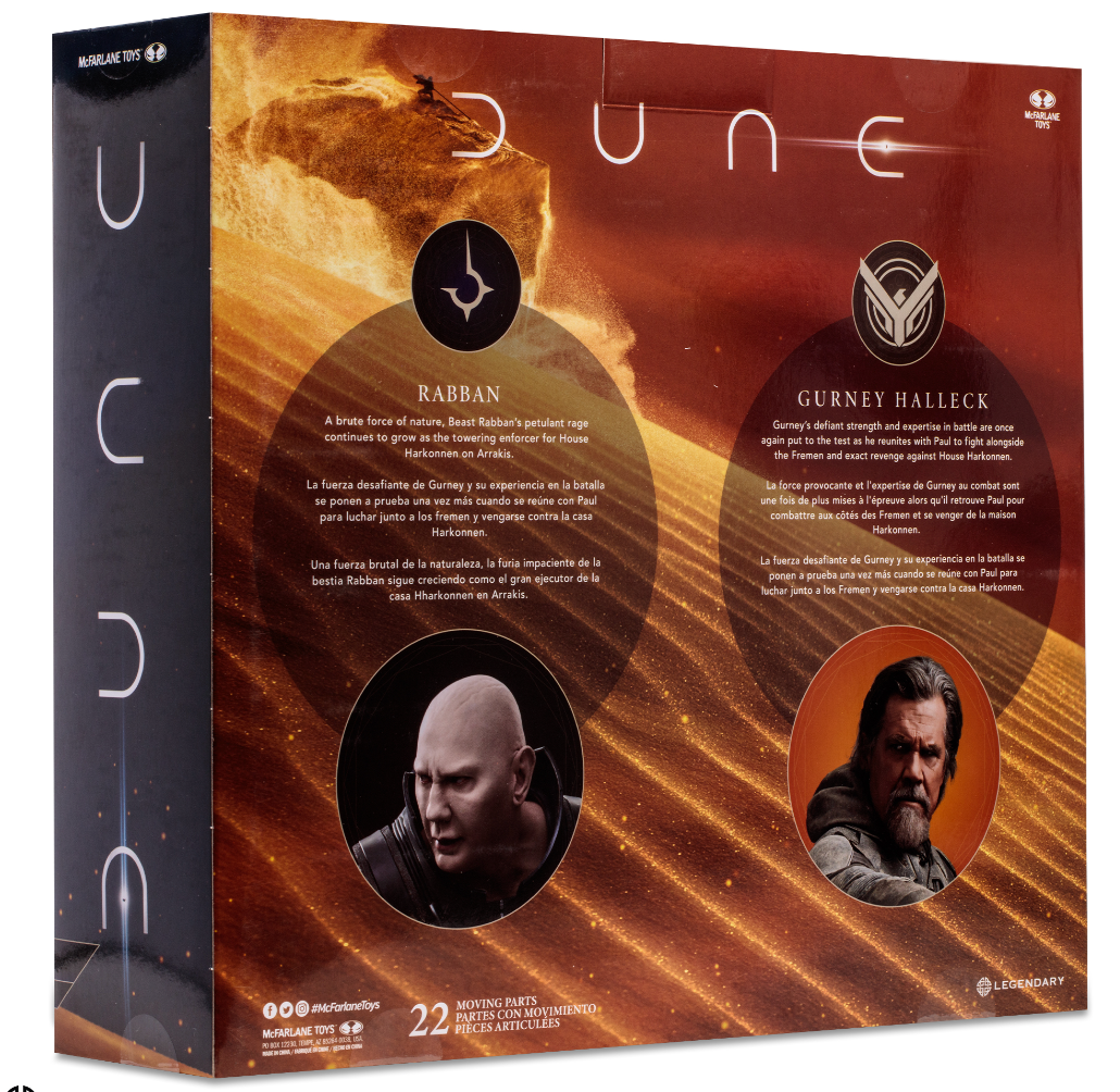 McFarlane 7-Inch Scale Action Figure Set of Gurney Halleck and Rabban from Dune Part 2 Movie